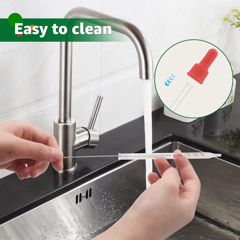 JAYOBGO Glass Dropper Pipettes Compatible with Sodastream Bubly Drops Flavors, Flavoring Dropper 1ML Pipette with Graduated Dropper for Sodastream Bubly Bottle, with Cleaning Brush(Colorful) - Image 4